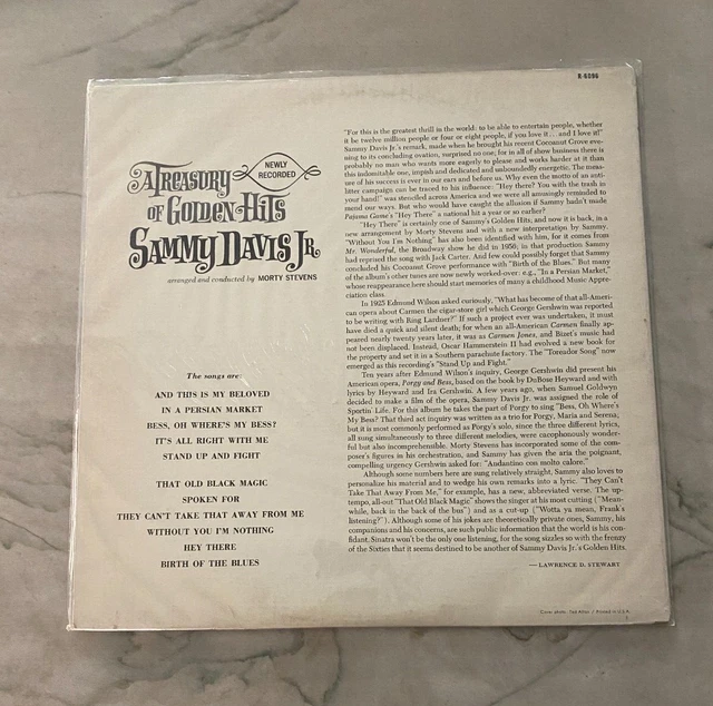 SAMMY DAVIS JR. A Treasury Of Golden Hits LP Record Album $16.48 ...
