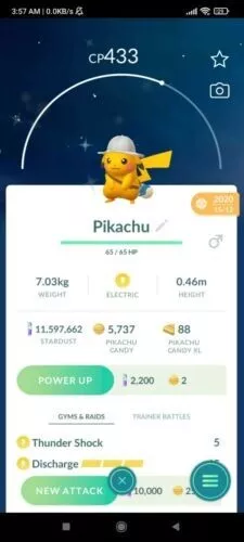 Pokemon Trade GO - Shiny Pikachu with Adventure Jungle Explorer Hat