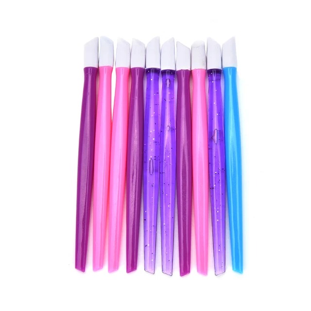 10X CUTICLE PUSHER Plastic Foils Nail Art Hoof Stick Tools Wrap