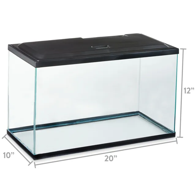 10Gallon Aquarium Starter Kit Glass Fish Tank LED light w/ Filter Desktop Office 3