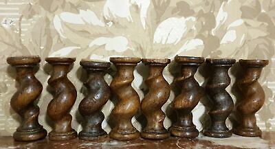 8 Barley twist turned spindle Column Antique french oak architectural salvage 4"