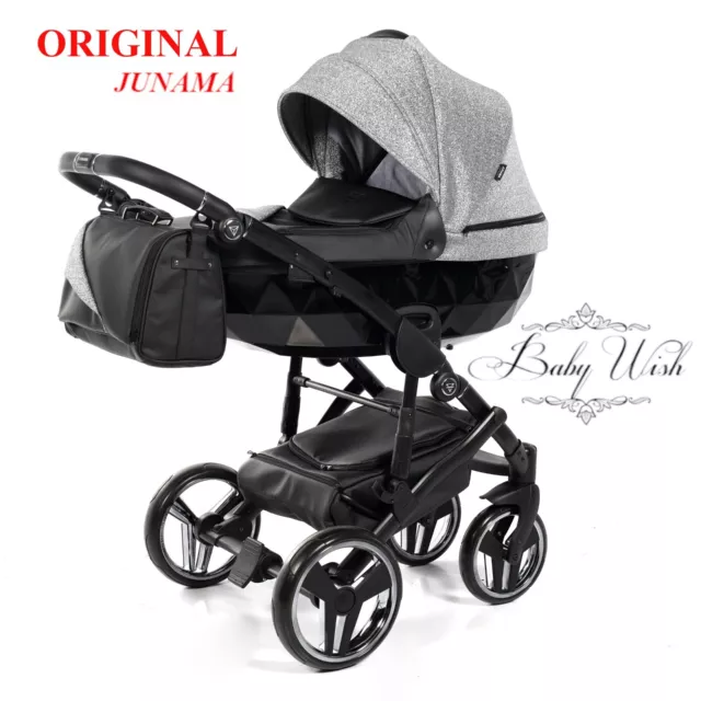 JUNAMA SUPERSTAR V2 BABY PRAM STROLLER 2in1 CARRYCOT + PUSHCHAIR