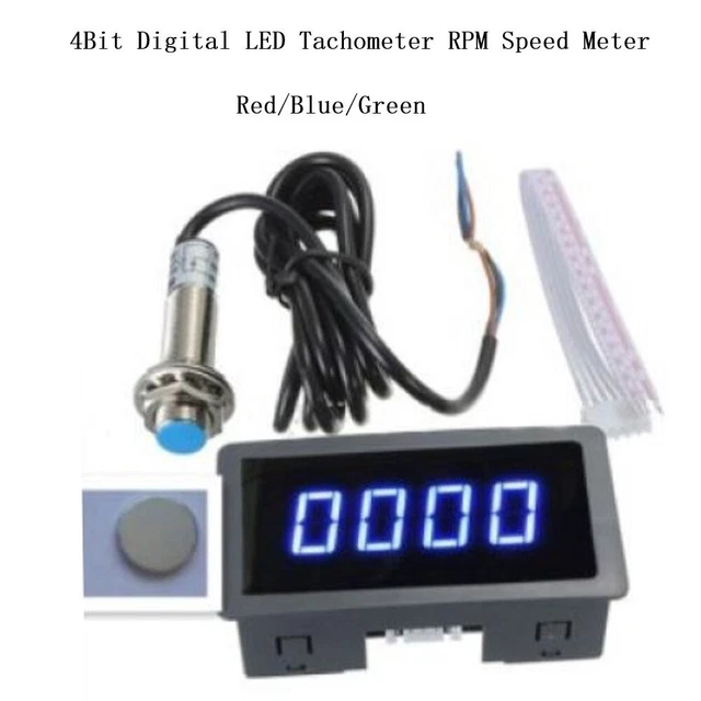4Bit Digital LED Tachometer RPM Speed Meter+Hall Proximity Switch Sensor DC8-24V