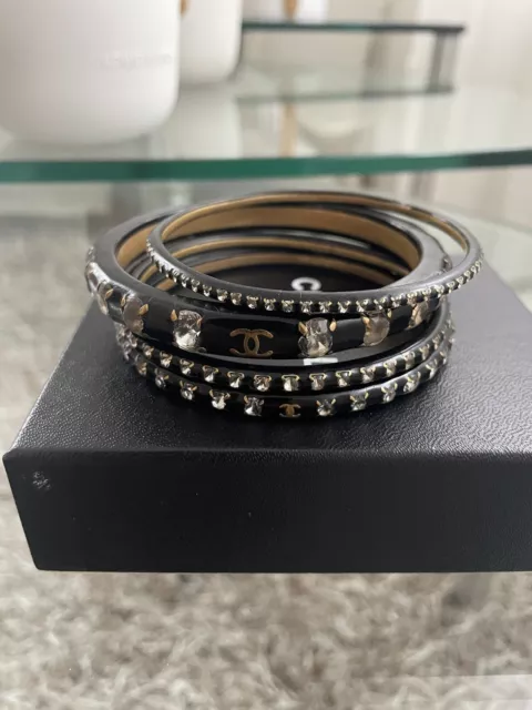Chanel Armreif 4 Stck 1998 Armreifen cuffs Tasche schwarz vintage Armband Kette
