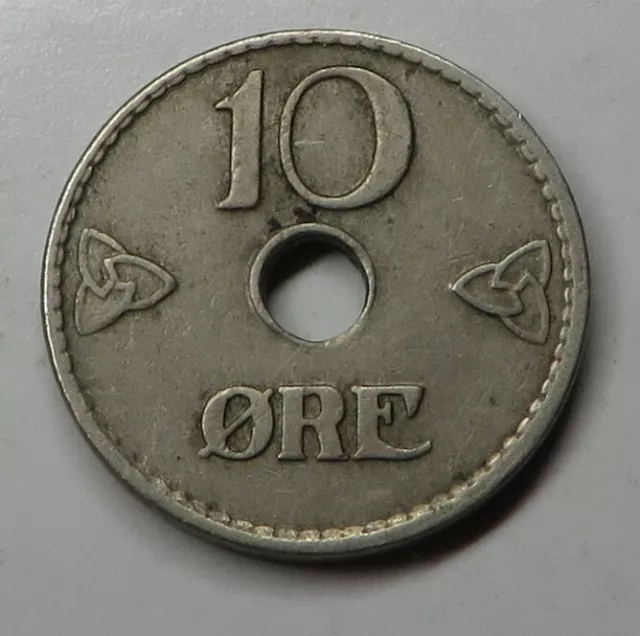 Norway 10 Ore 1925 Copper-Nickel KM#383