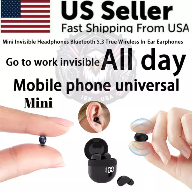 NEW!! TWS Mini Earbuds Invisible Sleep HeadphoneBluetooth 5.3 Earphones Wireless