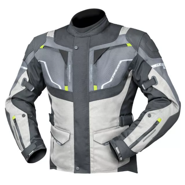 L Large Mens DriRider Nordic 4 Sports Touring Motorbike Jacket Grey Black