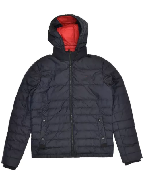 Tommy Hilfiger gepolsterte Herrenjacke mit Kapuze UK 36 klein marineblau Polyamid AV24