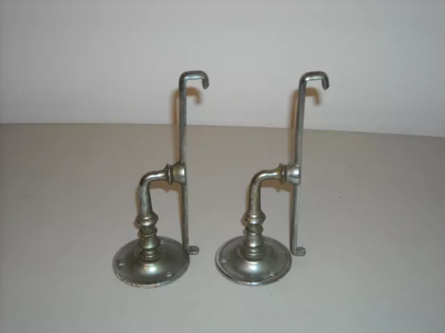 RARE ANTIQUE ORIGINAL S. STERNAU C.O Bathroom Shelf Brackets Nickel Over Brass ?