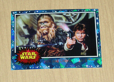 2022 Topps Star Wars SAPPHIRE Chrome base Han Solo & Chewie Shoot It Out #44