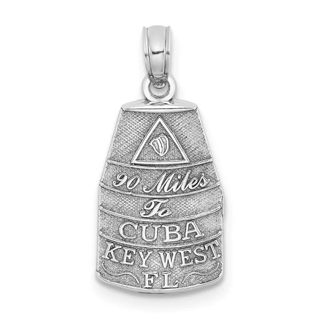 14k White Gold Small Southern Most Point USA / Key West FL Pendant