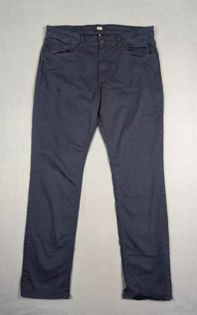 Paige Normandie Mens Jeans Size 38 Straight Stretch Navy Cadet Meas 38x33.5 EUC