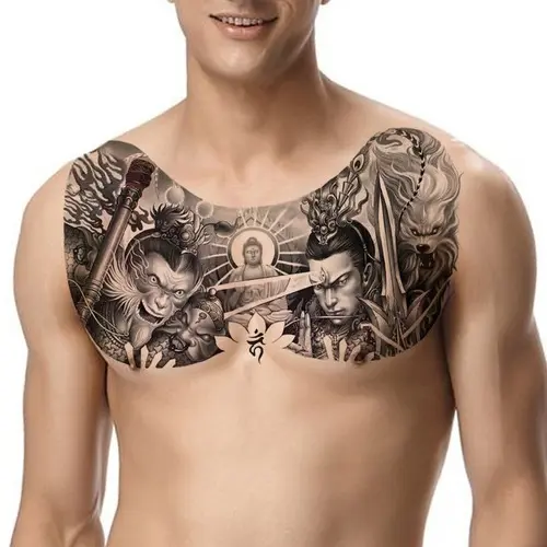 Large Temporary Body Art Chest Tattoo Sticker Sleeve Man Women Waterproof US