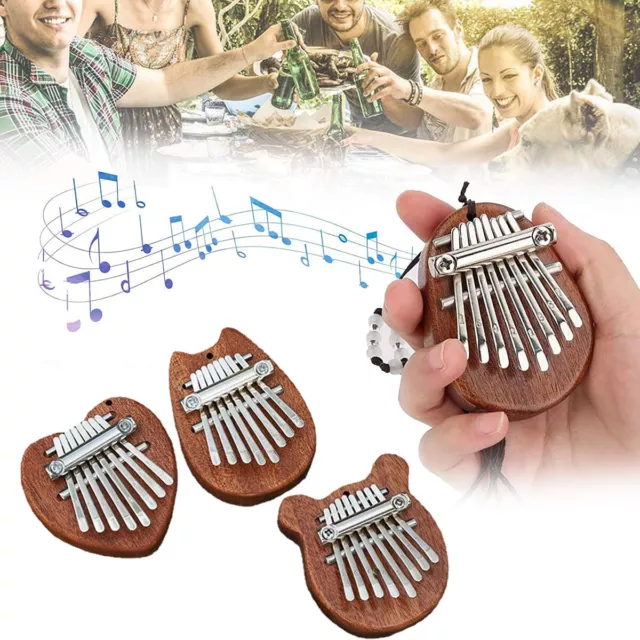 Mini 8 Keys Finger Kalimba Thumb Piano Mbira Harp Portable Beginners Easy Learn