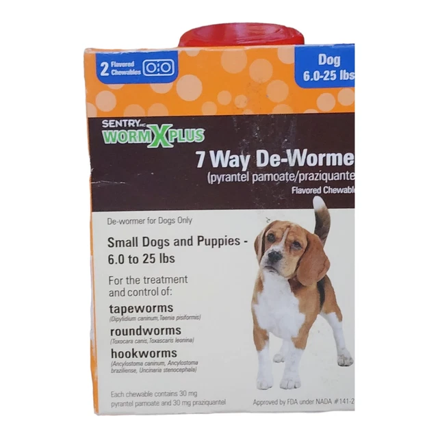 SENTRY WORM X Plus 7 Way DeWormer for Small Dogs 1ea/2 ct Free