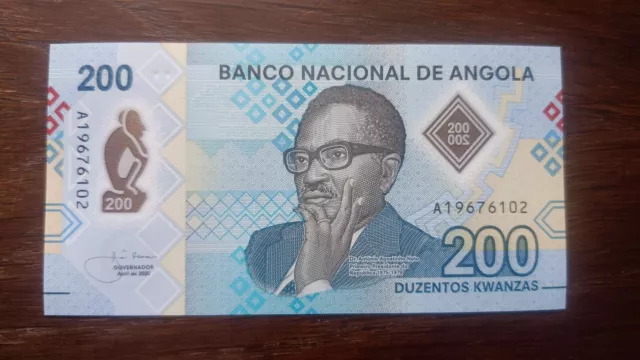 Angola: P#160 1 x 200 Kwanzas 2020 Uncirculated Polymer Banknote N# 248104