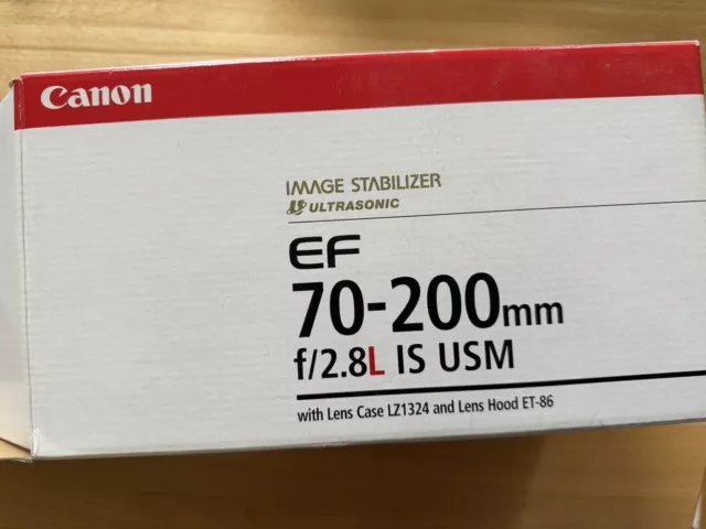 Canon leere Box EF F/2.8L IS 70-200 USM Bedienungsanleitung und Objektiv Tasche