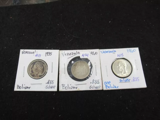 1935=60=60 Venezula Bolivar .835 Silver Coins Very Hi Grade= #42