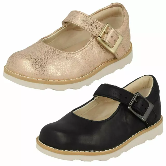 Ragazze Clarks Air Spring Blu Navy O Rame Pelle Scarpe Casual: Corona Onore