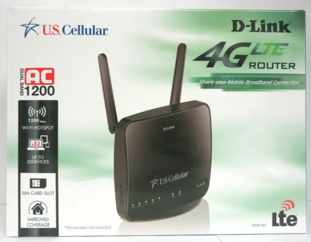 D-Link DWR-961 4G LTE (UNLOCKED) U.S Cellular High-Speed Wireless Router