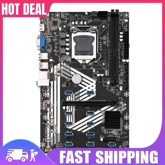 Mining Motherboard 11x USB 3.0 to PCI Express X16 Graphics Card Slot LGA1151