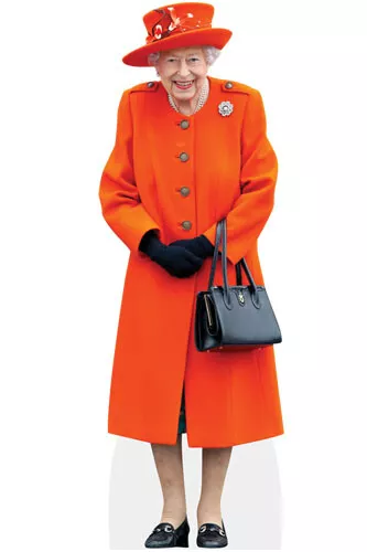 Queen Elizabeth II (Orange) Life Size Celebrity Cardboard Cutout Standee