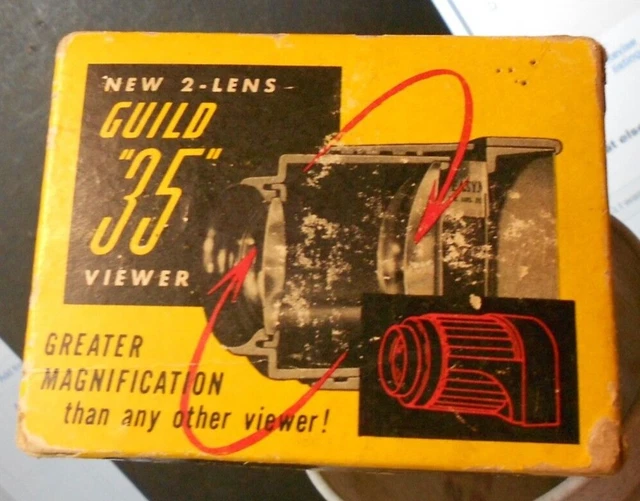 Vtg. Craftsman GUILD "35" Slide Viewer, Original box. 2-LENS Optical System