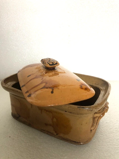 terrine ancienne terre cuite vernissée Mielle Radonvilliers poterie culinaire