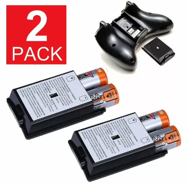 2-Pack AA Battery Back Cover Case Shell Pack For Xbox 360 Wireless Controller