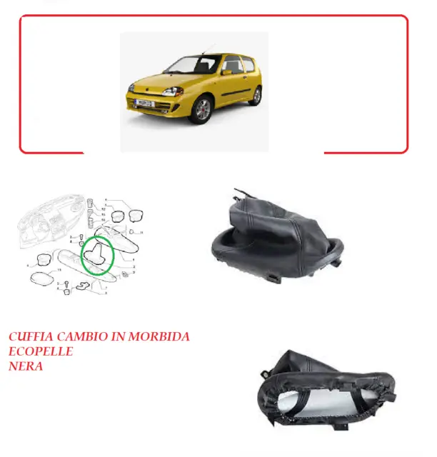 Cornice per Cuffia del Cambio Fiat Panda 319 In ABS (modelli Dal 2012 al  2021)