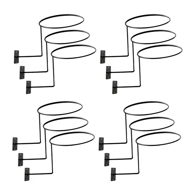 12Pcs Wall Mounted Helmet Holder Metal Stand Hook Hat Display Rack Hanger Bike