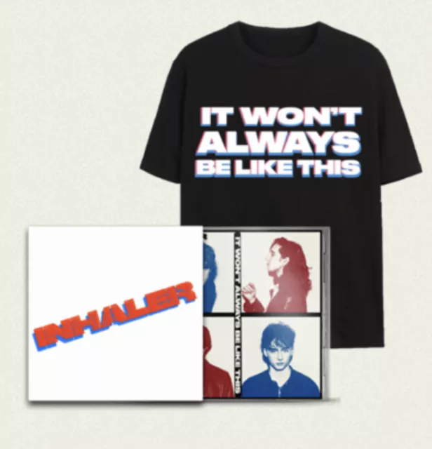 Inhaler It Won’t Always Be Like This Hand Sprayed CD and T-Shirt Size L  In Hand