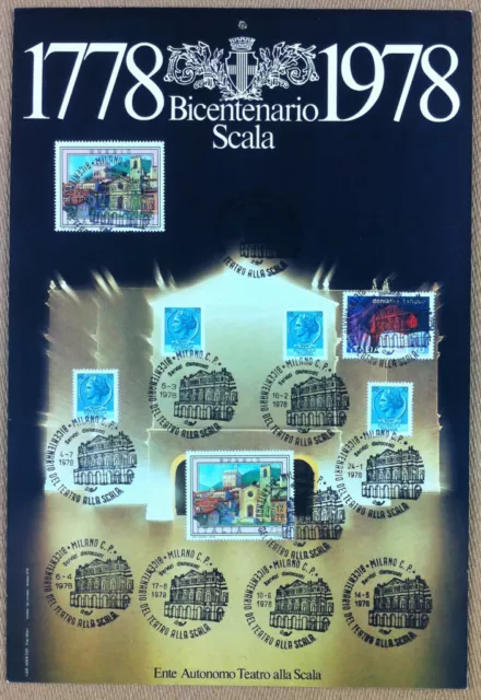 Francobolli Italia 1978 - Bicentenario Scala - valori diversi - annulli figurati