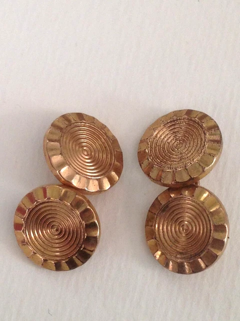 Boutons De Manchette Anciens En DIAL Plaqué Or - Vintage, Occasion, Style Rétro