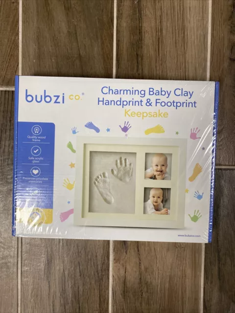 Bubzi Co Clay Handprint Footprint Photo Frame Kit For Baby Newborn Girls Boys