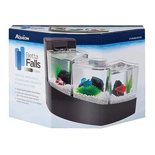 Betta Falls 3 Section Aquarium Fish Tank With QuietFlow Power Filtration,