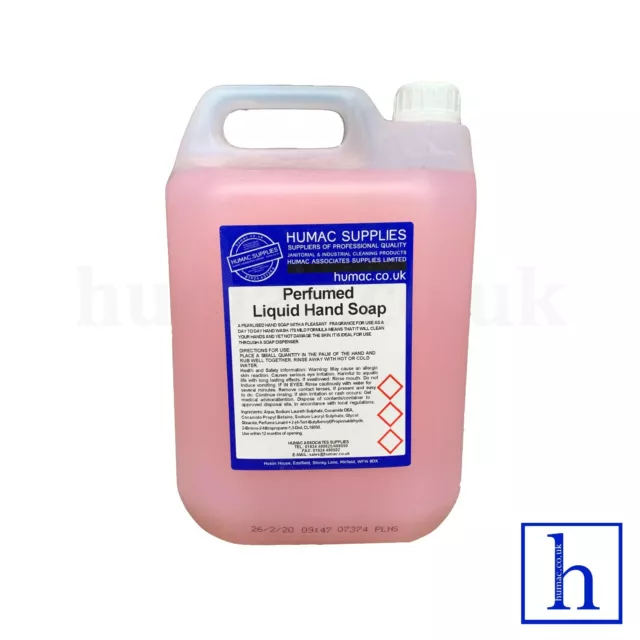 Luxury Hand Soap Pink Perfumed Pearlised Liquid Hand Wash Dispenser Refill 5L