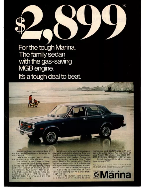 1976 Austin Marina $2,899 MGB Engine British Leyland Motors Vintage Print Ad