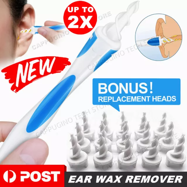 2x Ear Wax Removal Remover Tool Ear Cleaner Q-Grips Pick Swab Handle 32 Tips NEW