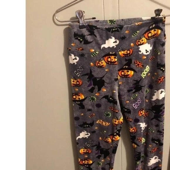 Halloween Ghost Boo Pumpkin Pajama Style Jrs Leggings Sz 3-5