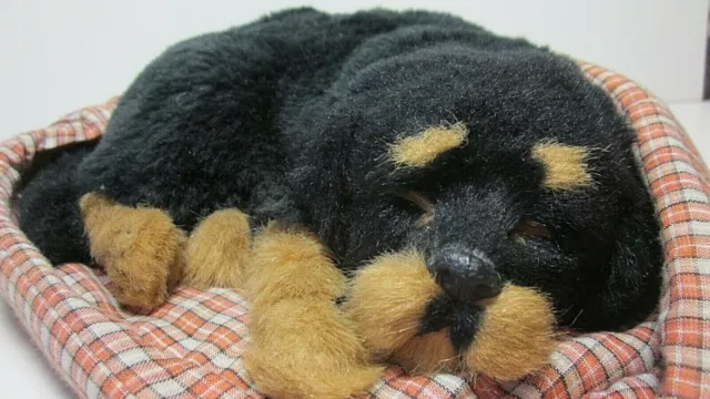 Realistic Life Size Cute Sleeping Puppy Soft Fur Excellent Condition.