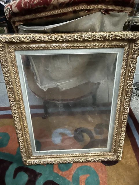 Grand Cadre Bois Ancien XIXème Avec Marie-Louise - Feuillure 38x55cm - Extérieur 48.5x65.5cm