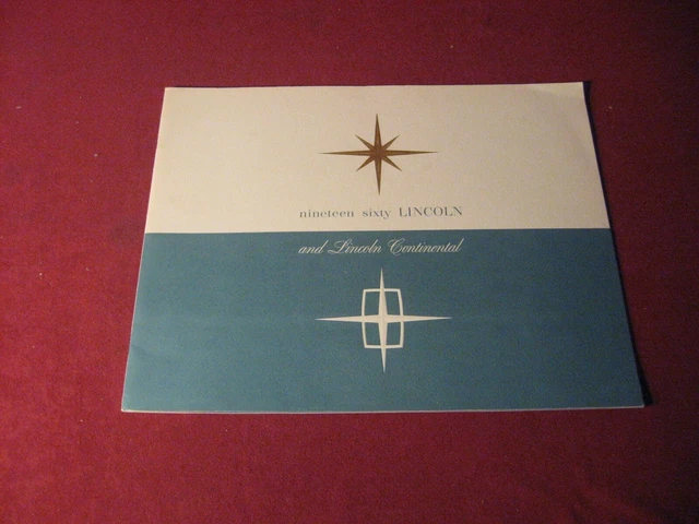 1960 Lincoln Large Prestige Sales Brochure Catalog Booklet Old Original