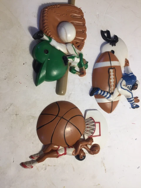 Lote de 3 placas de pared deportivas vintage de plástico fútbol balondr de Burwood Products