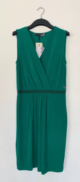 LOVE MOSCHINO Sleeveless CrossOver Bust KneeLength Kelly Green Dress Size 10 NWT