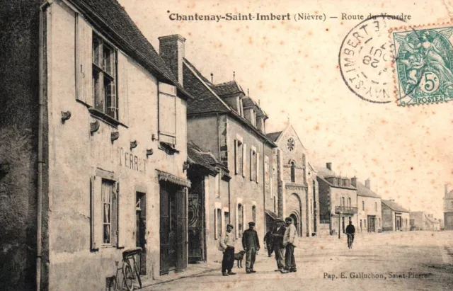 CPA 58 - CHANTENAY SAINT IMBERT (Nièvre) - Route du Veurdre (petite animation)
