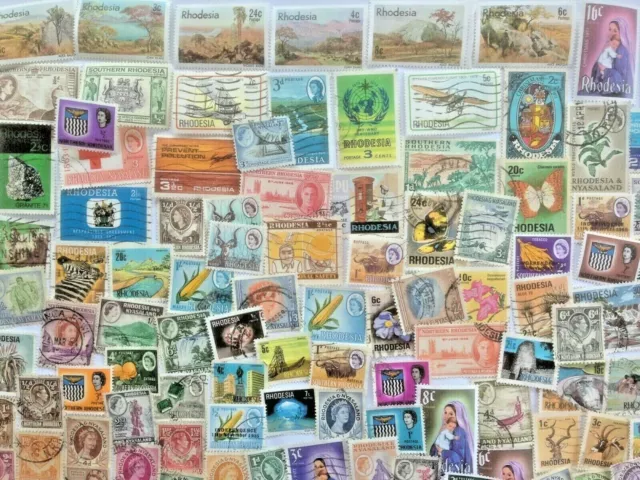 Rhodesias - no Zambia & Zimbabwe Stamps Collection - 50 to 300 Different Stamps