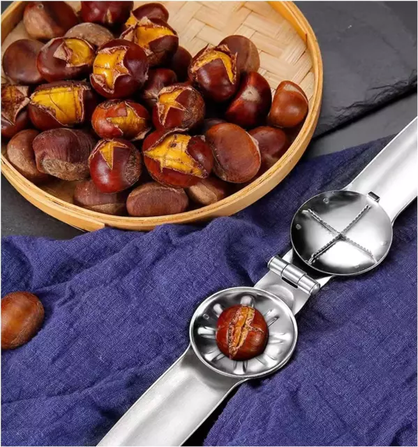 Pinza per Castagne in Acciaio Inox Schiaccianoci Utensili Cucina