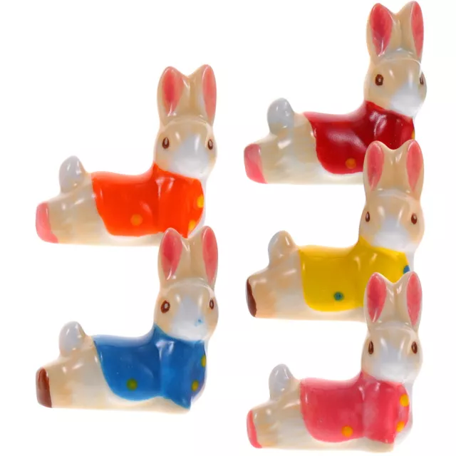 5 Pcs chopstick stand Animal Shape Rabbit Ceramic Chopstick Rest