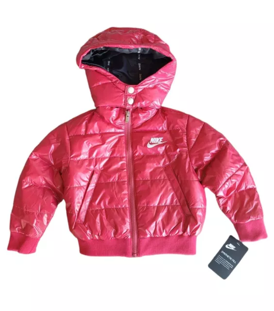 NWT NIKE 2T Rush Pink Synthetic Fill Hooded Puffer Coat Boy MSRP: $150